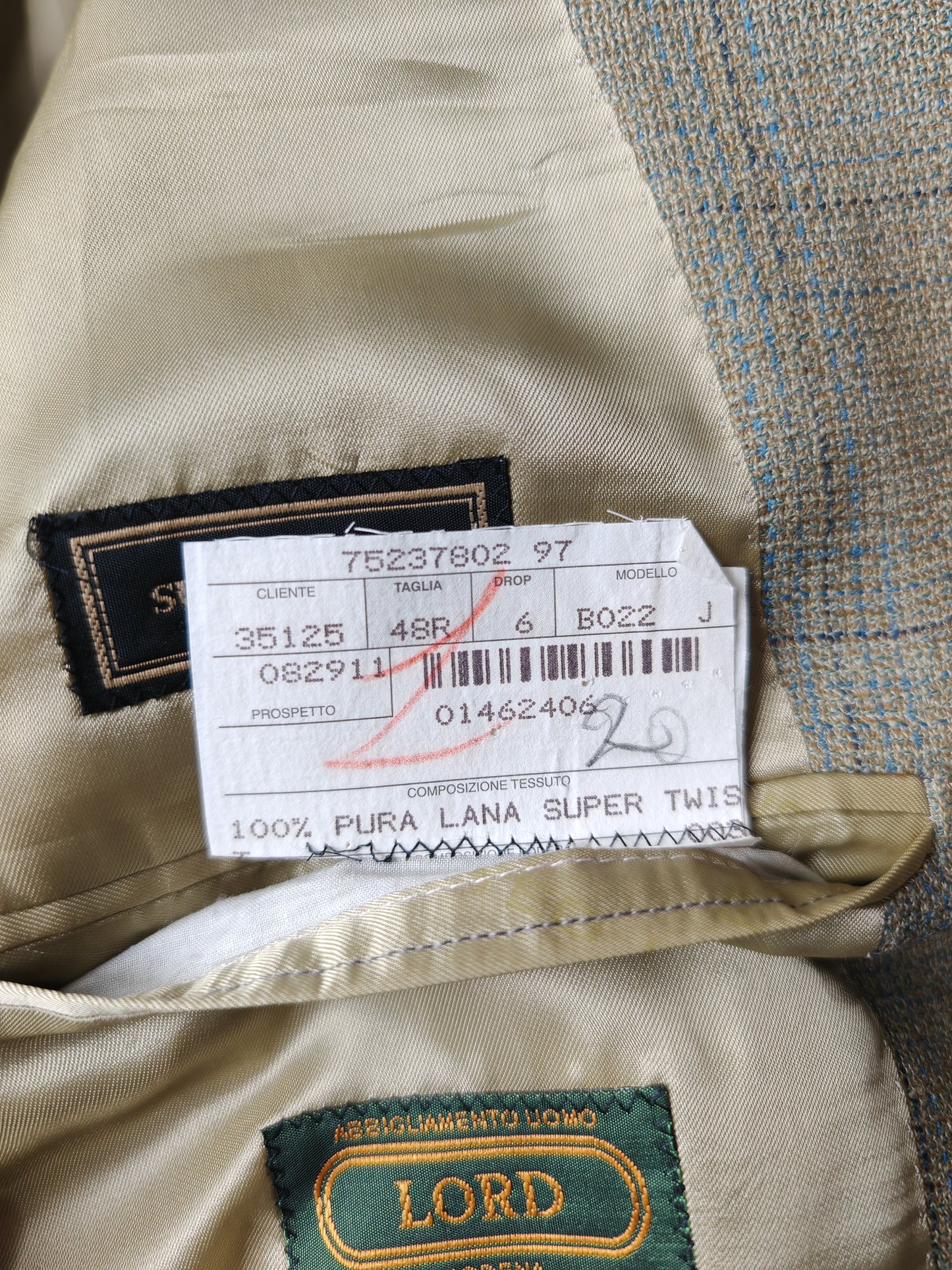 Giacca Ted Lapidus verde salvia in hopsack super twist - tg. 48/50