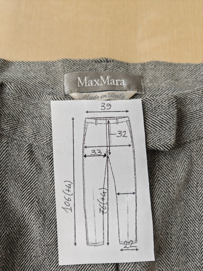 Pantalone Max Mara grigio spinato in misto lana - tg. 44/46