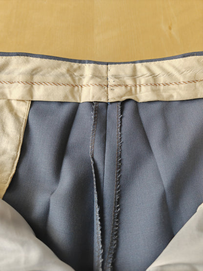 Completo anni '70 in tela di lana azzurro carta da zucchero - tg. 50