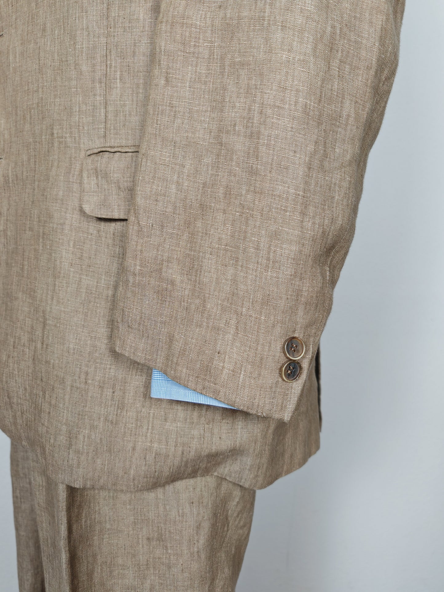 Completo in puro lino color corda - tg. 54