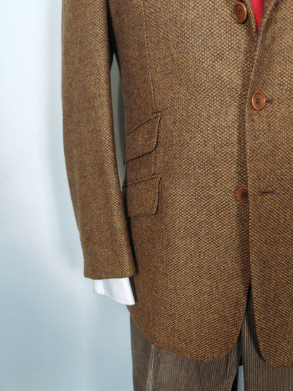 Giacca Yves Saint Laurent in tweed scozzese Crombie color tabacco - tg. 48