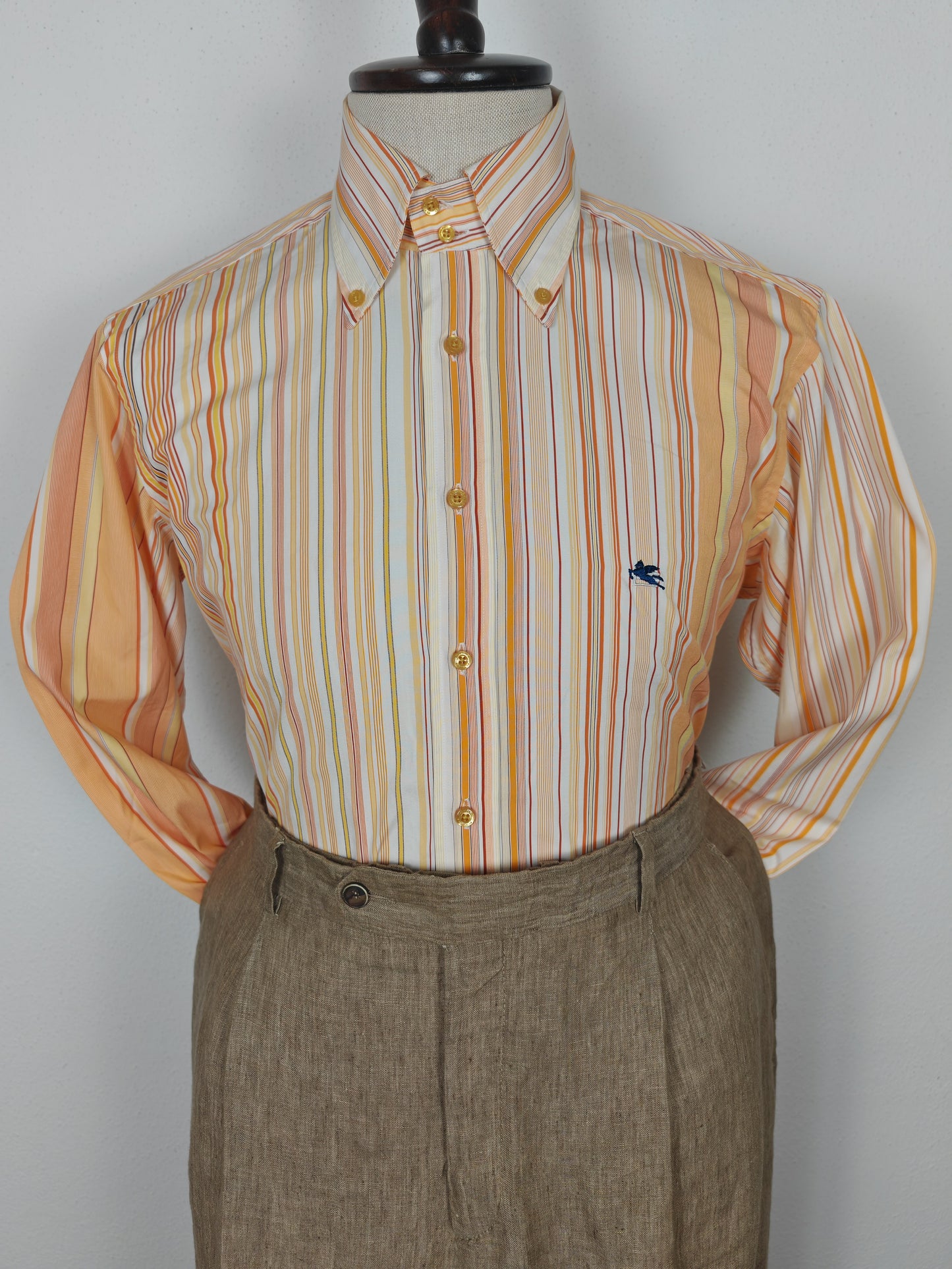 Camicia Etro righe pesca - tg. M (collo 40)