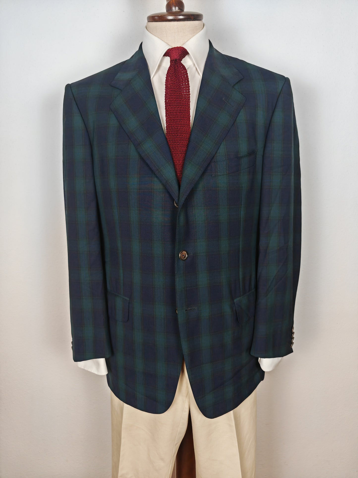Giacca estiva Ermenegildo Zegna su misura in fresco lana tartan - tg. 50