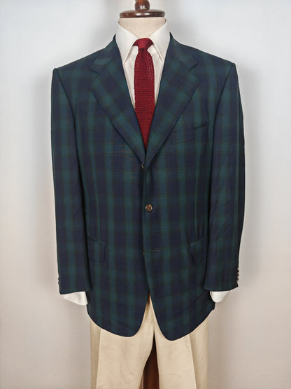 Giacca estiva Ermenegildo Zegna su misura in fresco lana tartan - tg. 50