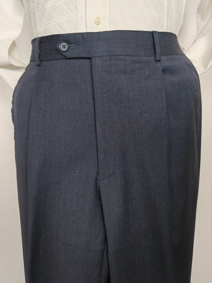 Pantalone anni '90 in fresco lana blu - tg. 50/52