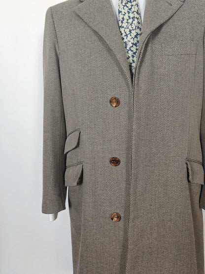 Cappotto soprabito Hermès grigio in twill di lana - tg. 48