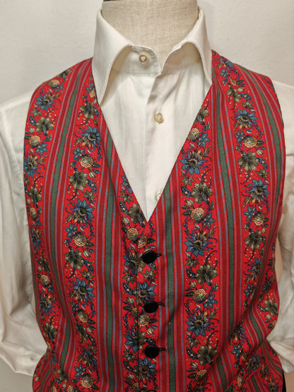 Vintage waistcoat with flower pattern - XL