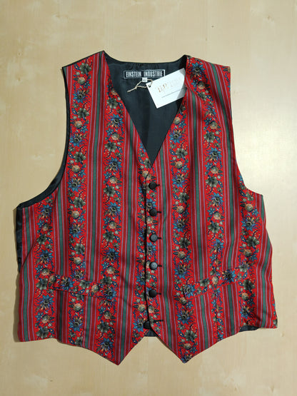 Vintage waistcoat with flower pattern - XL