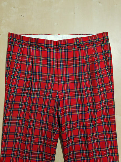 Due pezzi sartoriale in tartan Royal Stewart, tessuto Holland & Sherry - tg. 54