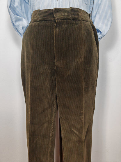 Pantalone Barbour anni '90 in velluto a coste verde - tg. 34 (=48)