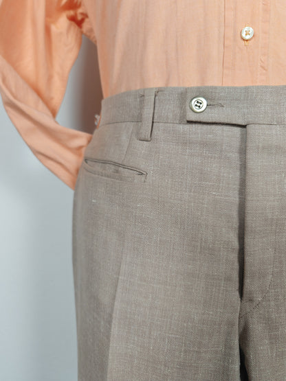 Completo estivo anni '70 in tela misto lino ecru - tg. 48/50