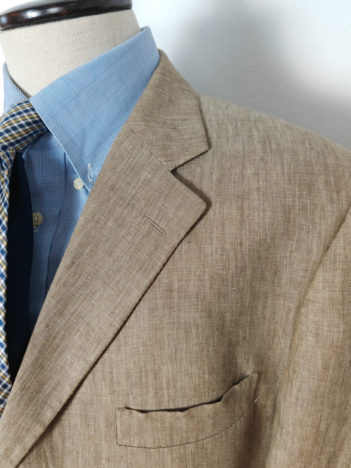 Completo in puro lino color corda - tg. 54