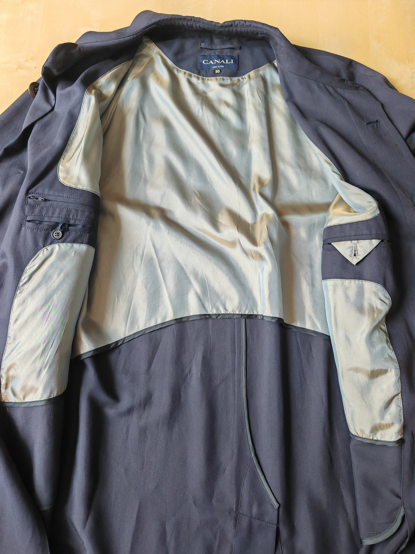 Soprabito Canali in misto seta blu - tg. 50