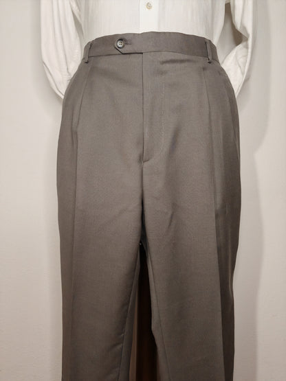 Pantalone anni '80 grigio medio in lana pettinata - tg. 54