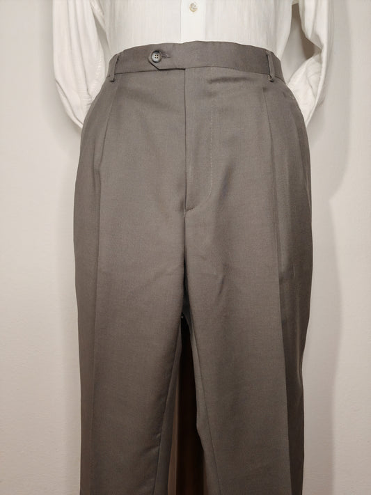 Pantalone anni '80 grigio medio in lana pettinata - tg. 54