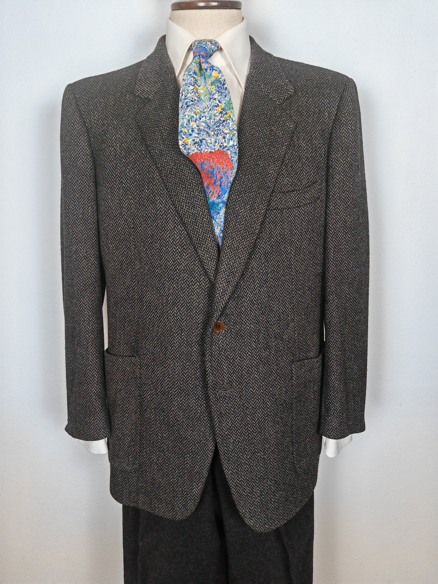 Giacca Burberrys herringbone in lana e cashmere - tg. 54/56