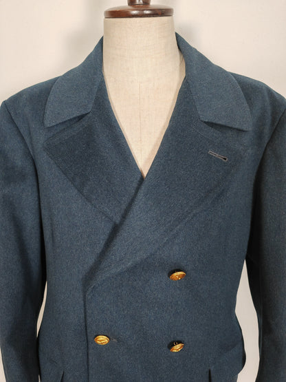 Cappotto Aeronautica Militare italiana doppiopetto, anni '70/'80 - tg. 48