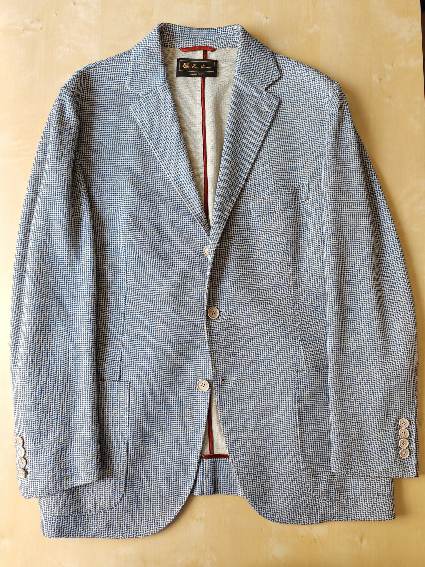 Giacca Loro Piana in jersey cotone e lino pied-de-poule - tg. 50