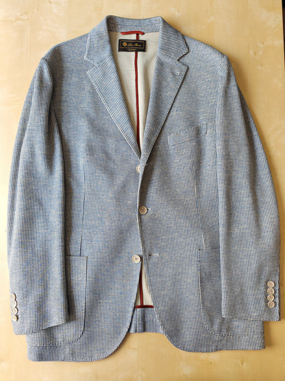 Giacca Loro Piana in jersey cotone e lino pied-de-poule - tg. 50