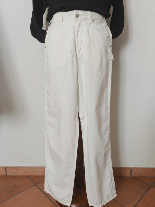 Pantalone bianco Armani Jeans anni '90 dettagli workwear - tg. 48