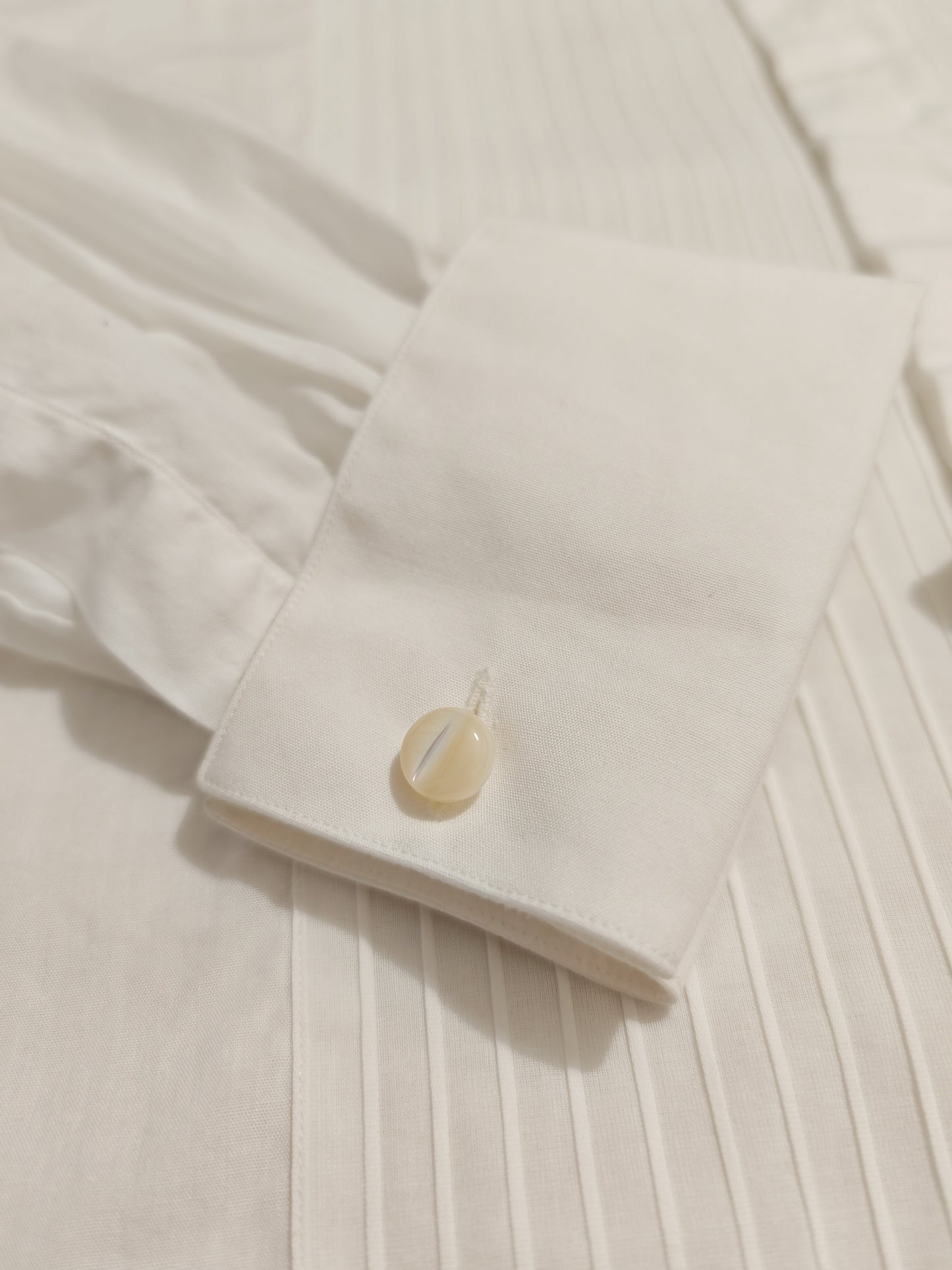 Camicia da smoking vintage collo diplomatico e sparato plissettato - tg. L/XL, collo 42/43