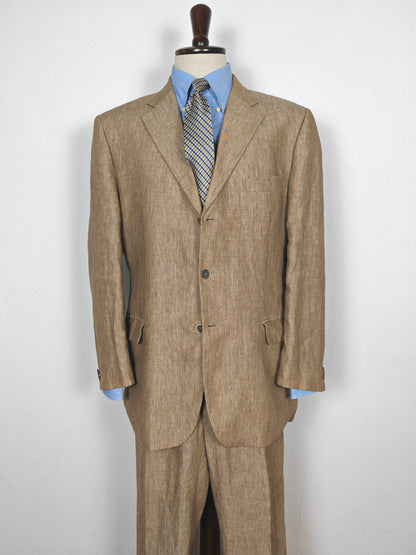 Completo in puro lino color corda - tg. 54