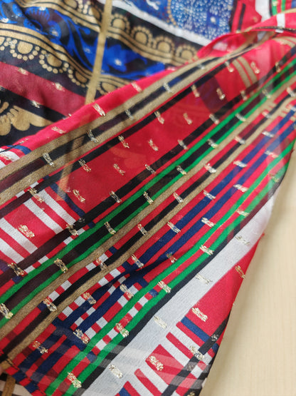 Pareo/pashmina in georgette di seta La Perla Mare anni '80 NOS