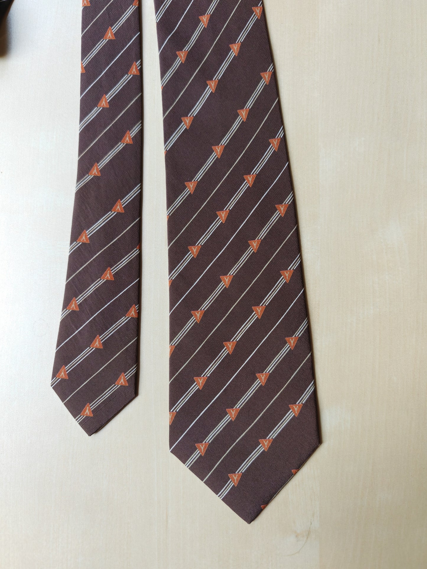 Yves Saint Laurent striped brown tie