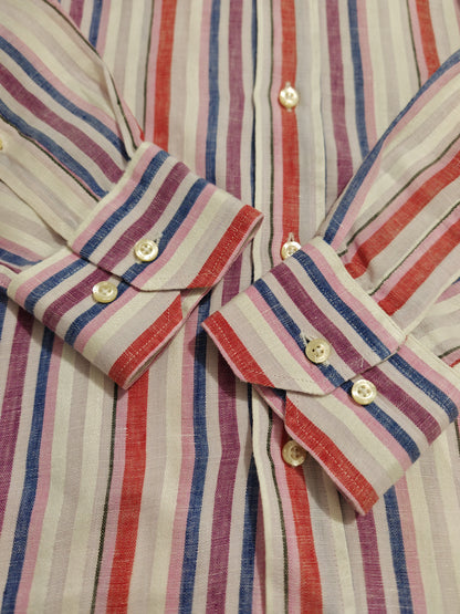 Camicia Etro a righe in puro lino - collo tg. 40