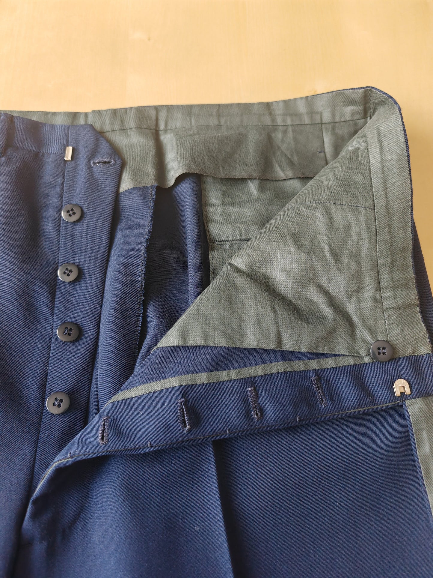 Completo sartoriale anni '60 twill di lana blu - tg. 50
