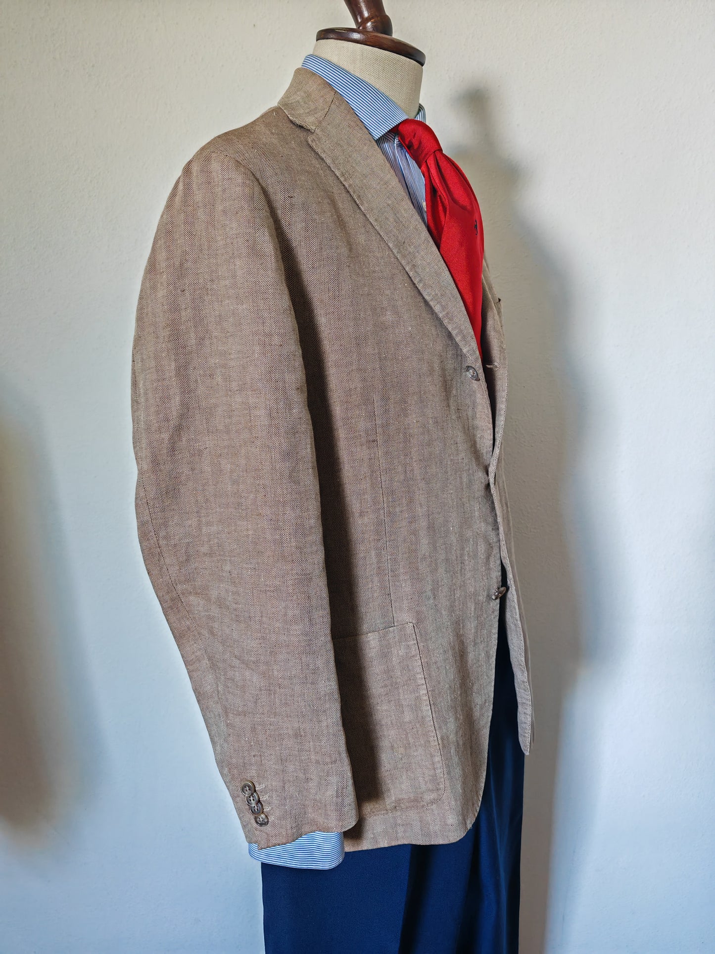 Giacca Corneliani 100% lino herringbone - tg. 50