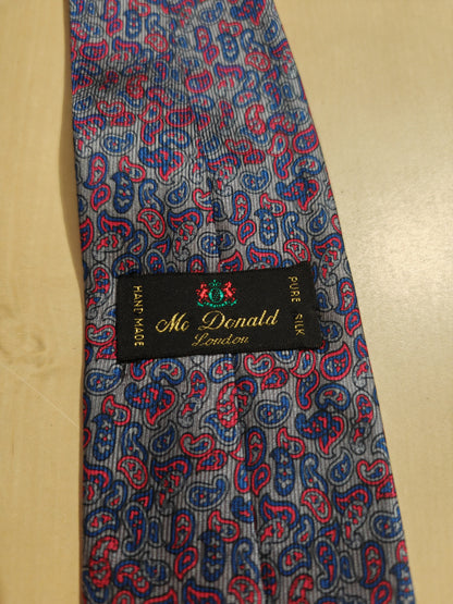 Cravatta Paisley viola e grigio