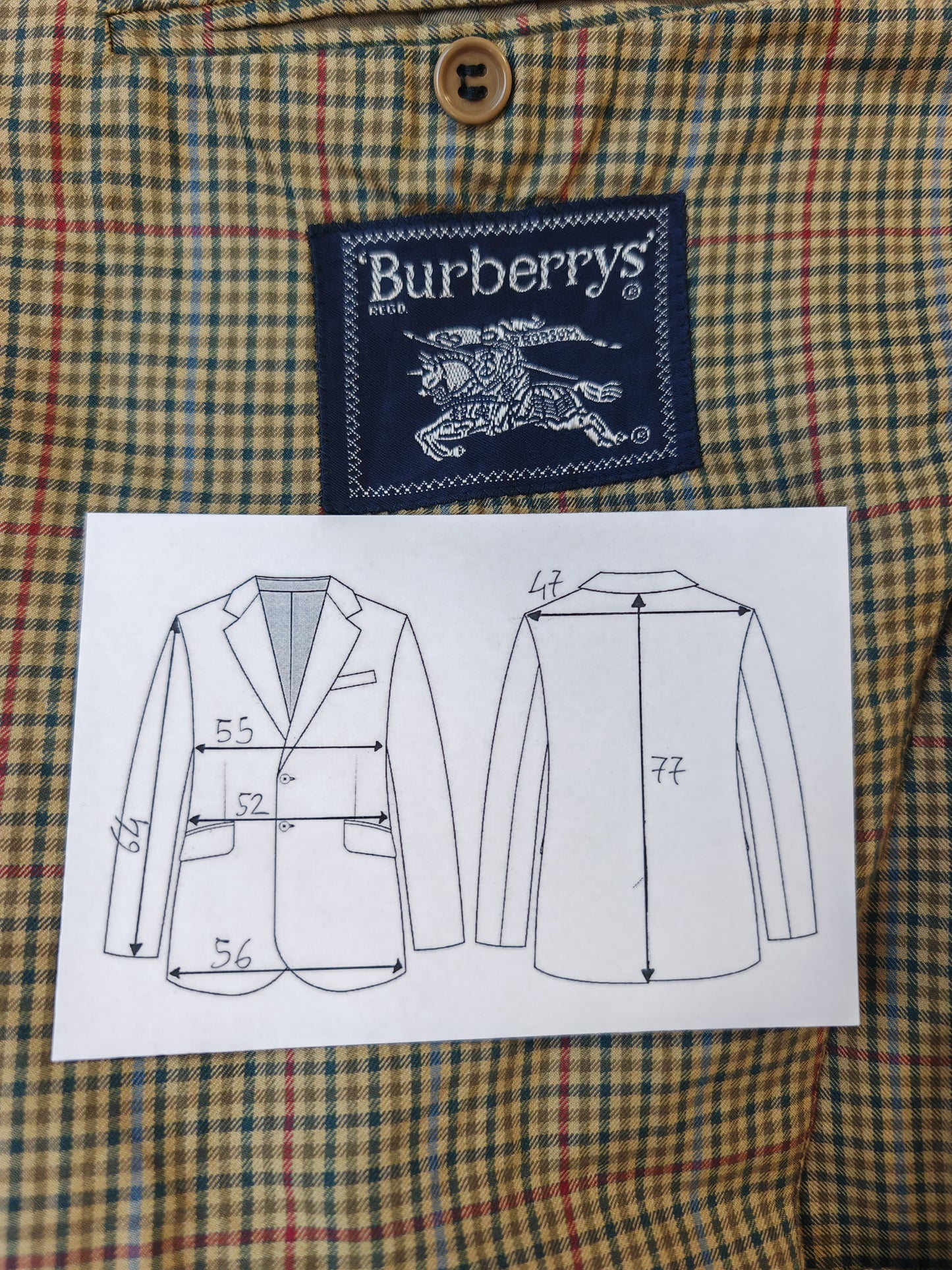 Giacca Burberrys estiva sfoderata in puro cotone quadretti - tg. 50