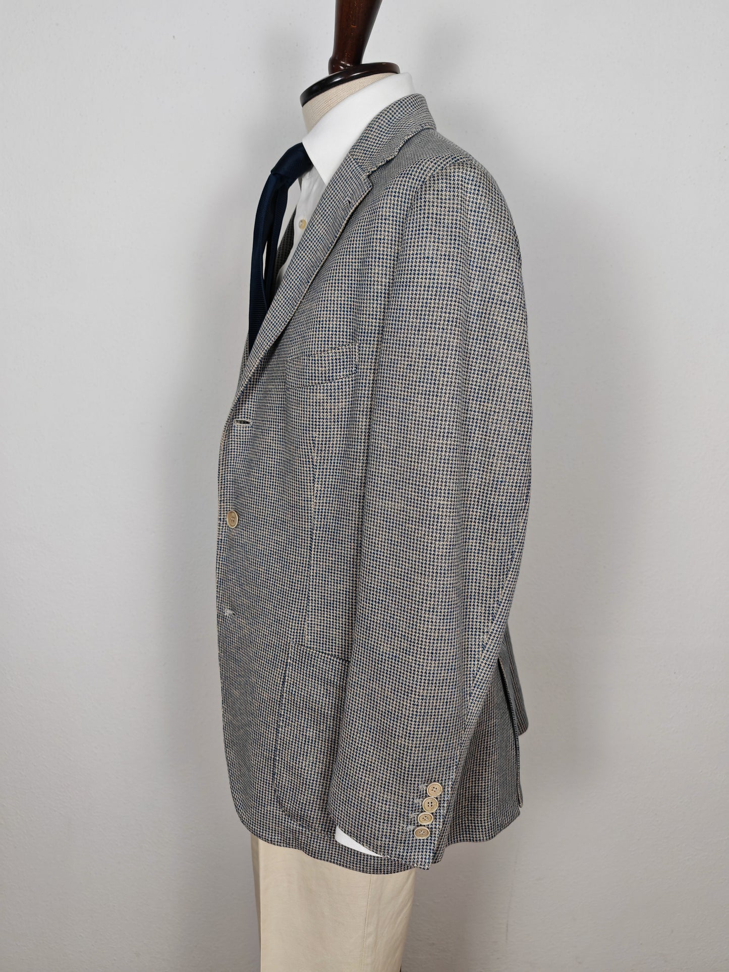 Giacca Loro Piana in jersey cotone e lino pied-de-poule - tg. 50