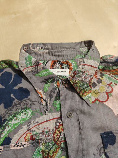 Camicia Dries Van Noten maniche corte floreale - M slim