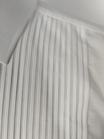 Camicia da smoking anni '70/'80 con sparato plissettato - tg. L collo 41