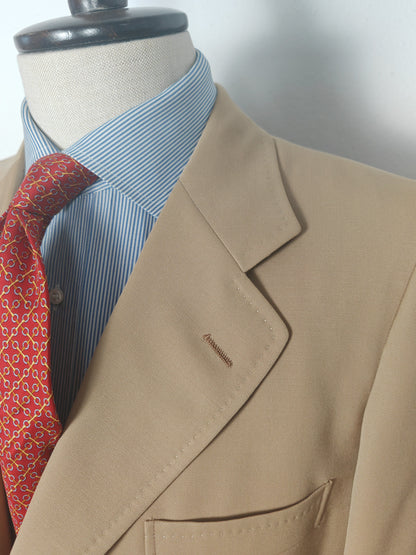 Completo anni '70 in twill di lana beige - tg. 50/52