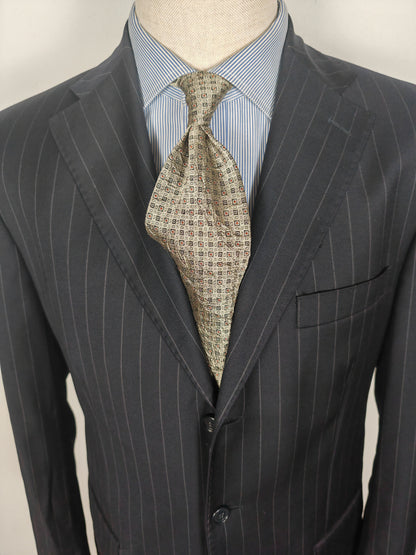 Completo in twill di lana blu gessato - tg. 50/52