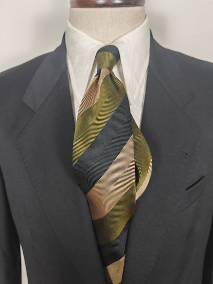 Cravatta Holliday & Brown regimental herringbone made in England