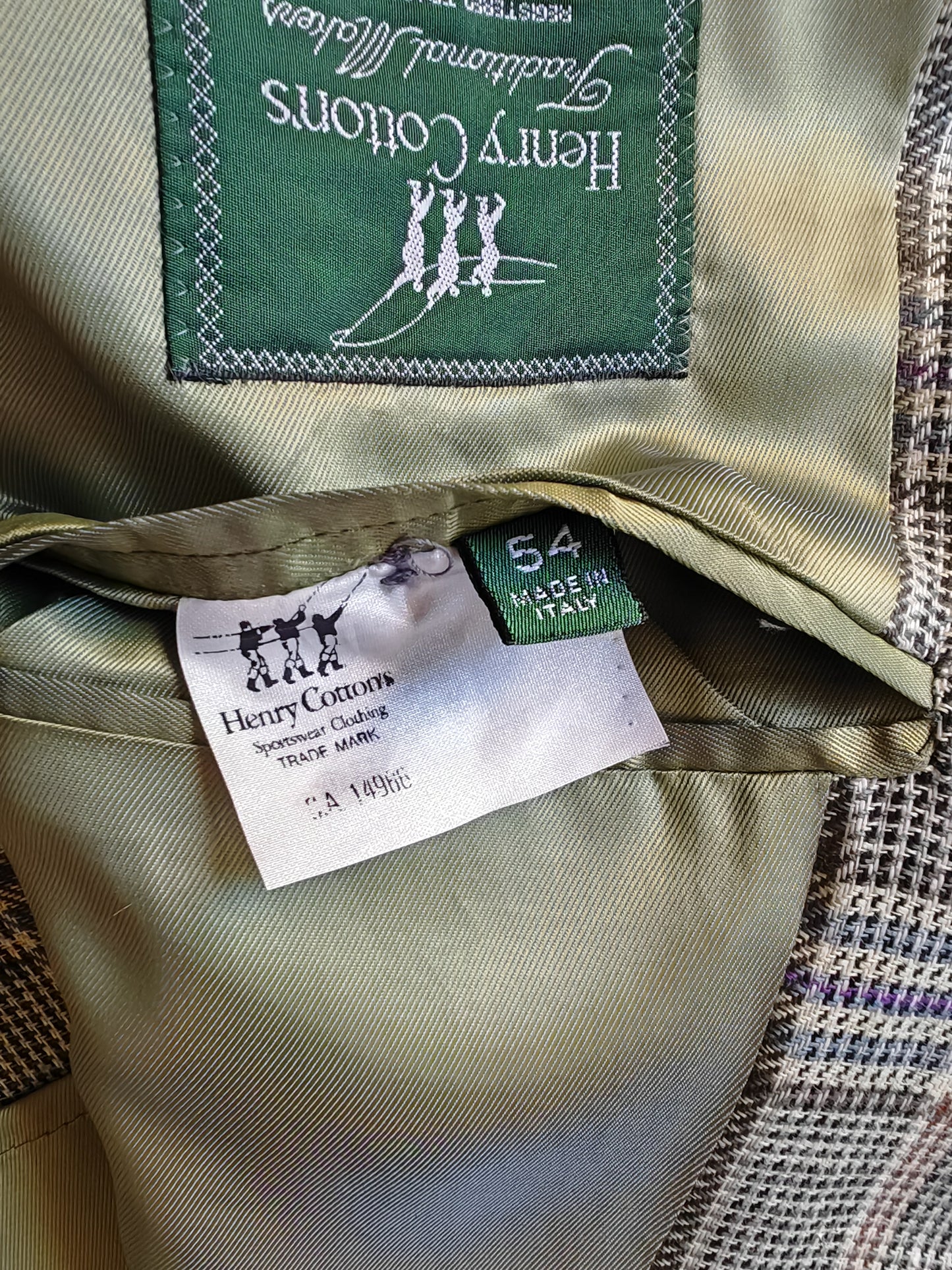 Summer checked jacket in 100% Irish linen, size 54 ITA