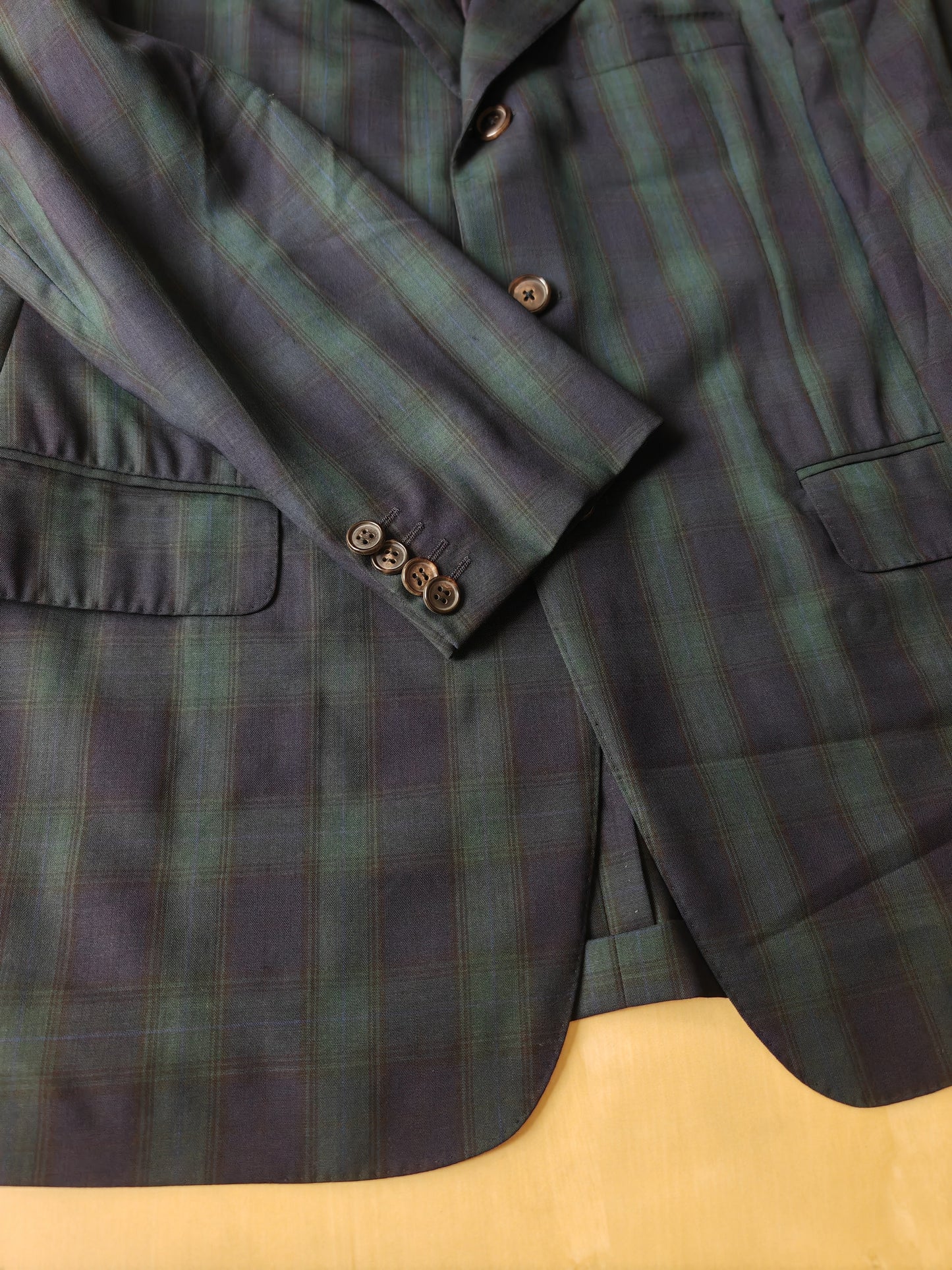 Giacca estiva Ermenegildo Zegna su misura in fresco lana tartan - tg. 50