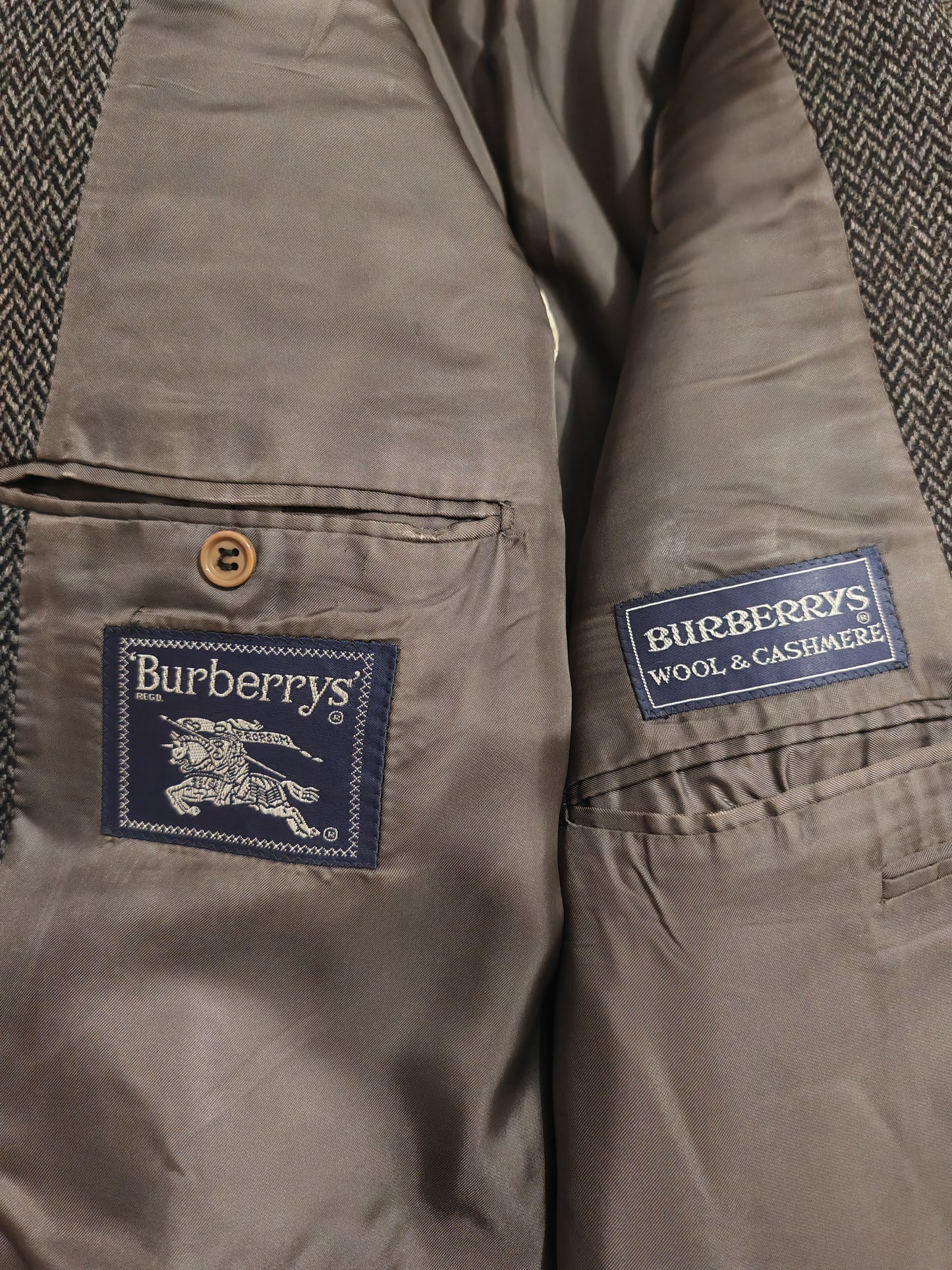 Giacca Burberrys herringbone in lana e cashmere - tg. 54/56