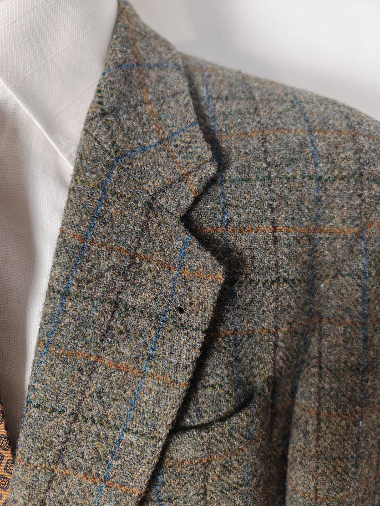 Giacca anni '80 in Harris Tweed finestrato - tg. 52/54