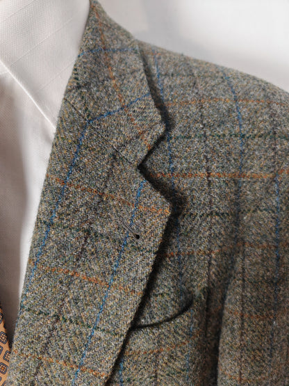 Giacca anni '80 in Harris Tweed finestrato - tg. 52/54