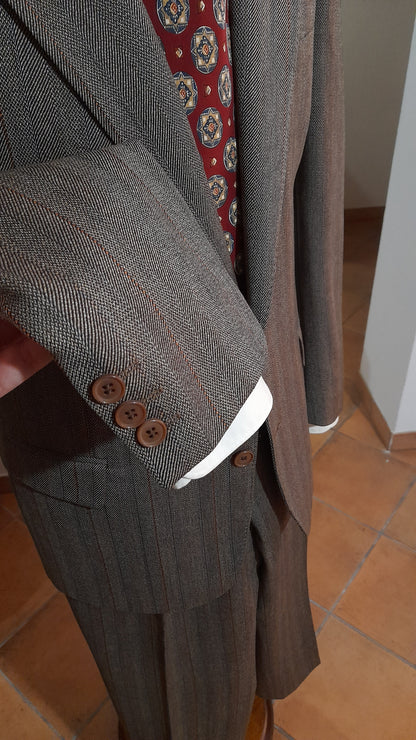 Completo vintage gessato tessuto Cerruti taglia 54