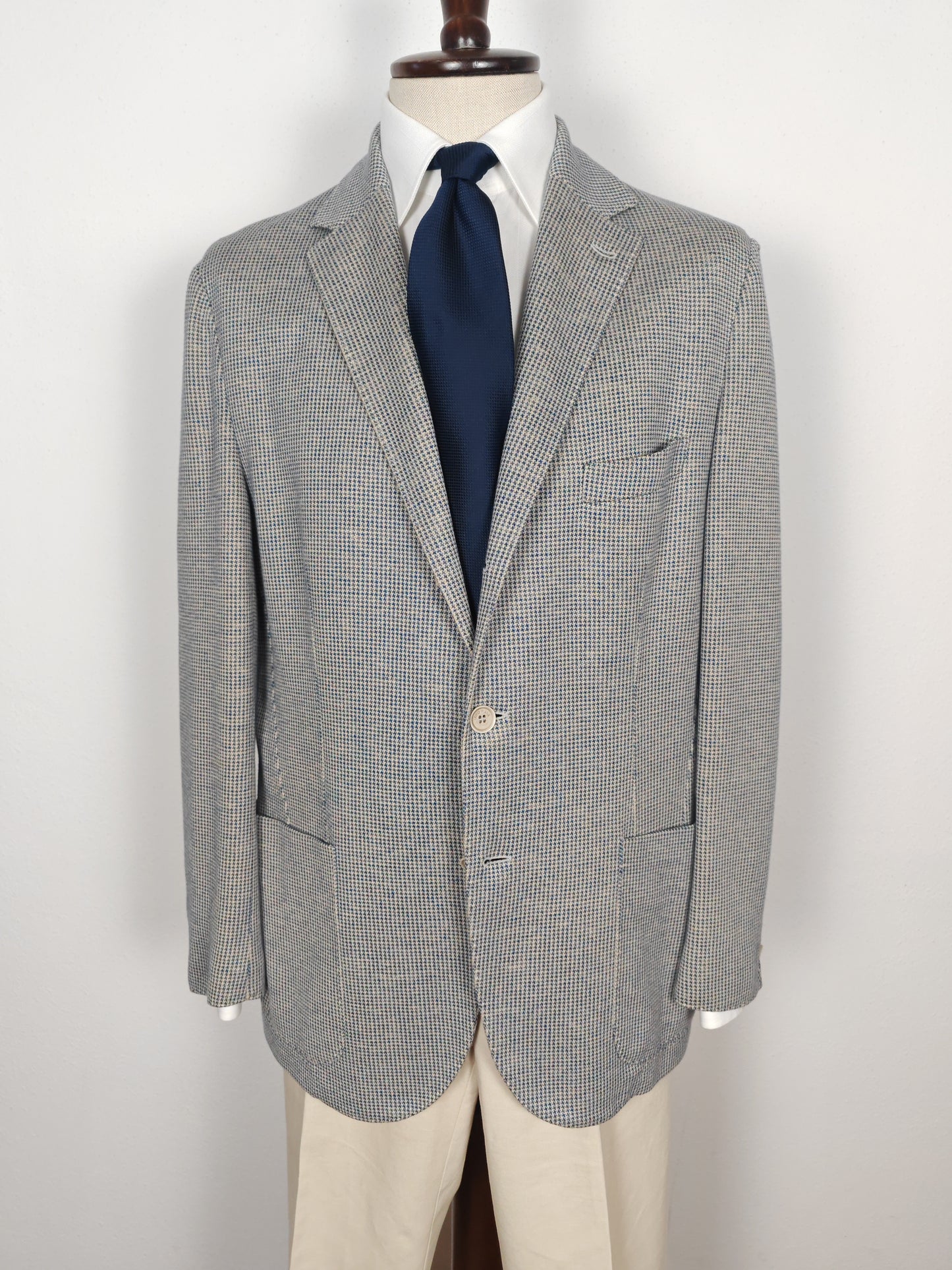 Giacca Loro Piana in jersey cotone e lino pied-de-poule - tg. 50