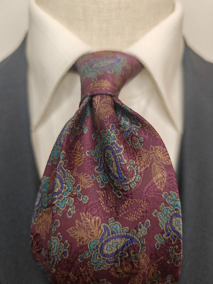 Cravatta Yves Saint Laurent jacquard floreale + paisley