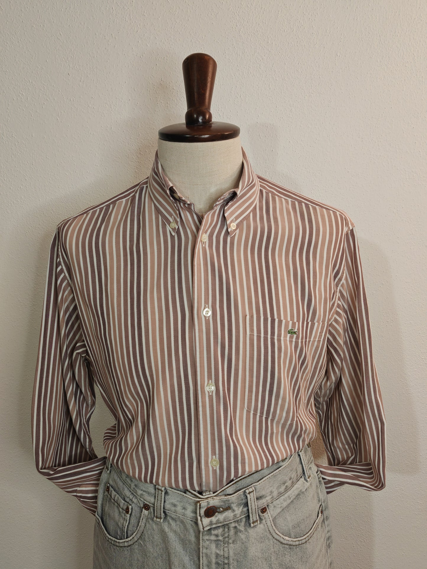 Camicia Lacoste a righe con taschino - tg. 41 (L)