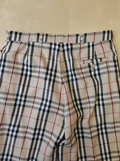 Pantaloni Burberry tartan check in cotone - tg. 46/48.