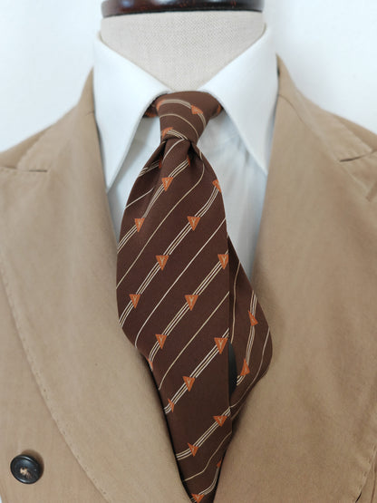 Yves Saint Laurent striped brown tie